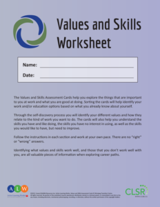 Values & Skills Worksheet