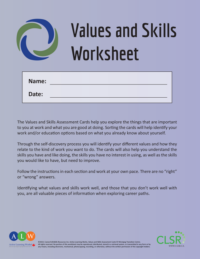 Values and Skills Worksheet